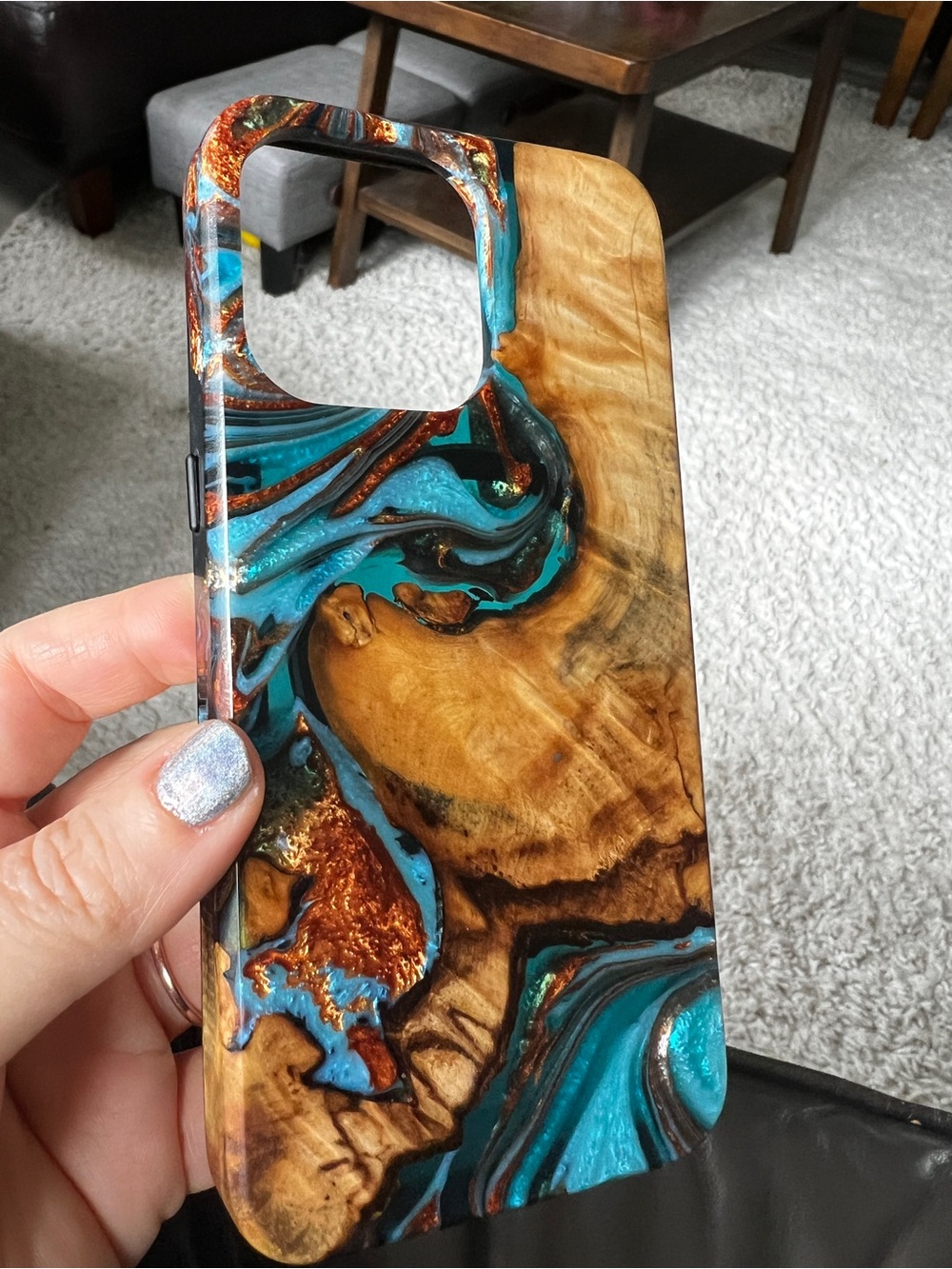 Carved Live Edge I phone 13 pro Case - Picture 5 of 6